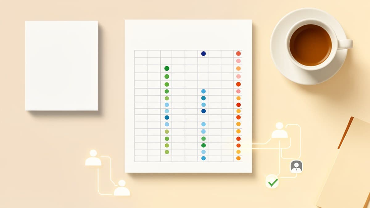 Abstract desk workflow illustration for Anthropic finance agent automation.