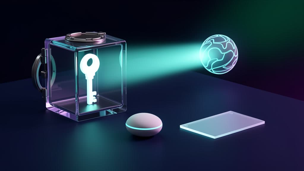 A request token enters a local vault daemon, passes an allowlist gate to an outbound API, and returns only a result plus an audit receipt while the raw key stays inside the vault.