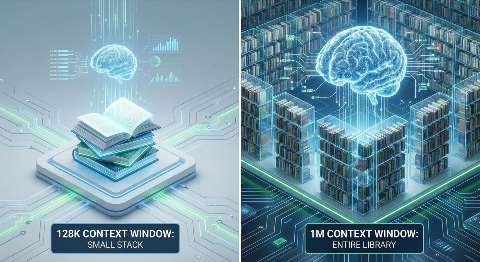 Comparison of 128k vs 1M context window