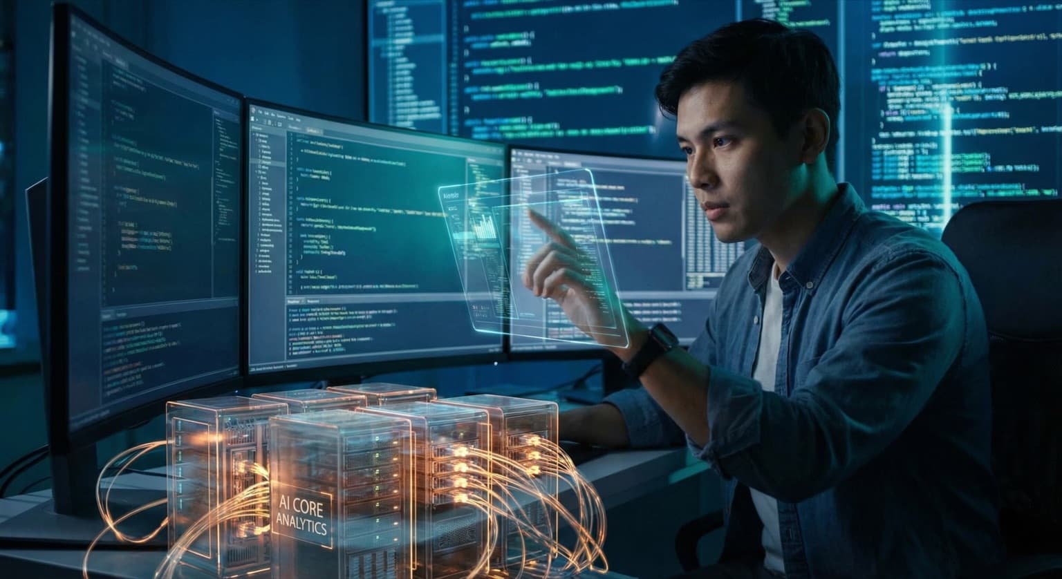Developer analyzing codebase with DeepSeek