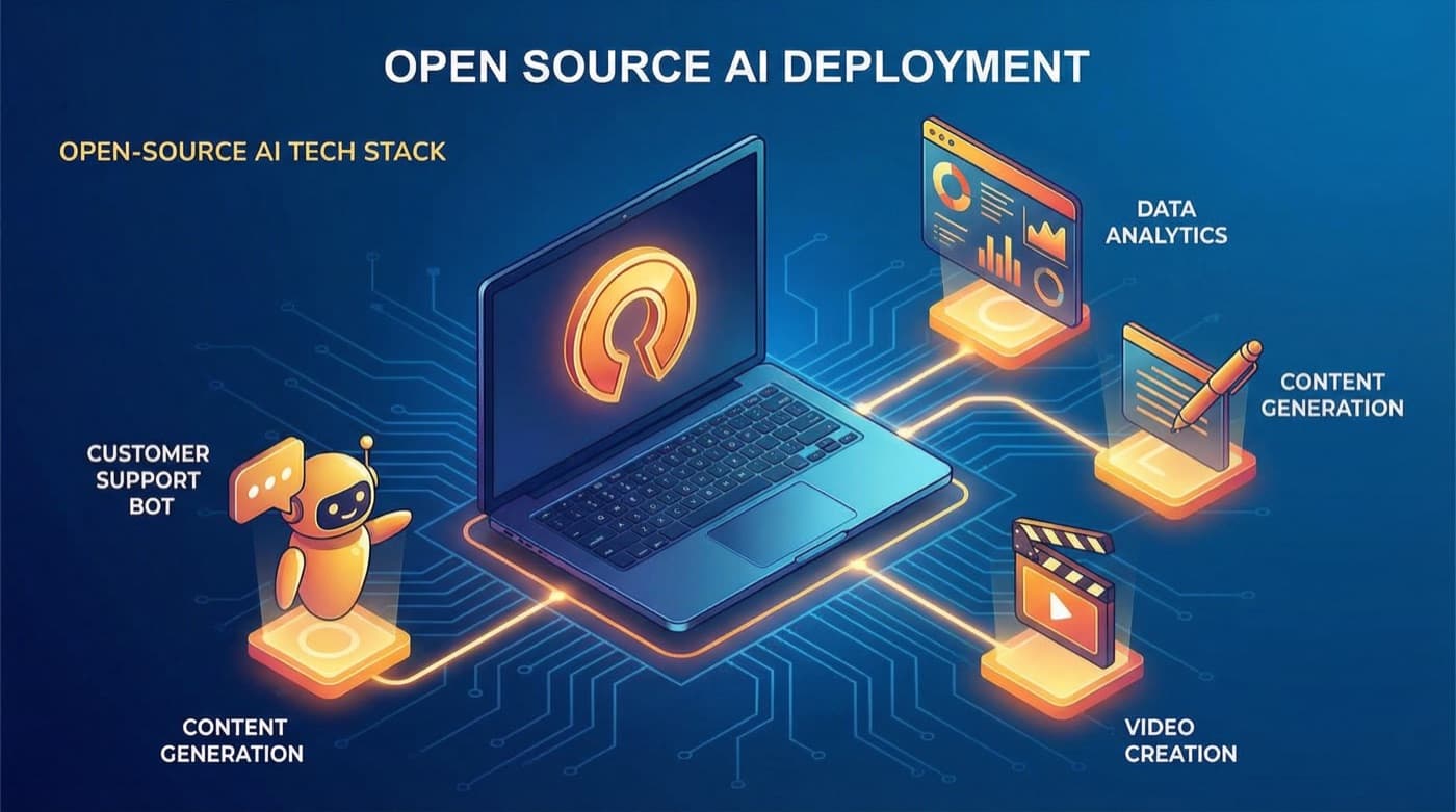 Small business AI technology stack with open source deployment options