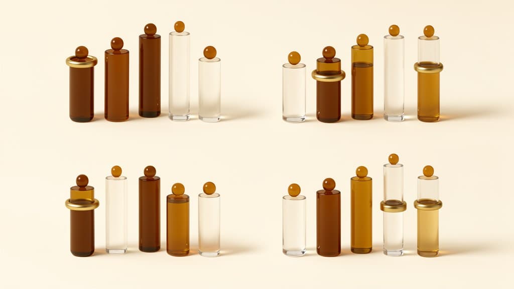 Two rows of abstract chart-like forms showing how one semantic choice changes the apparent conclusion