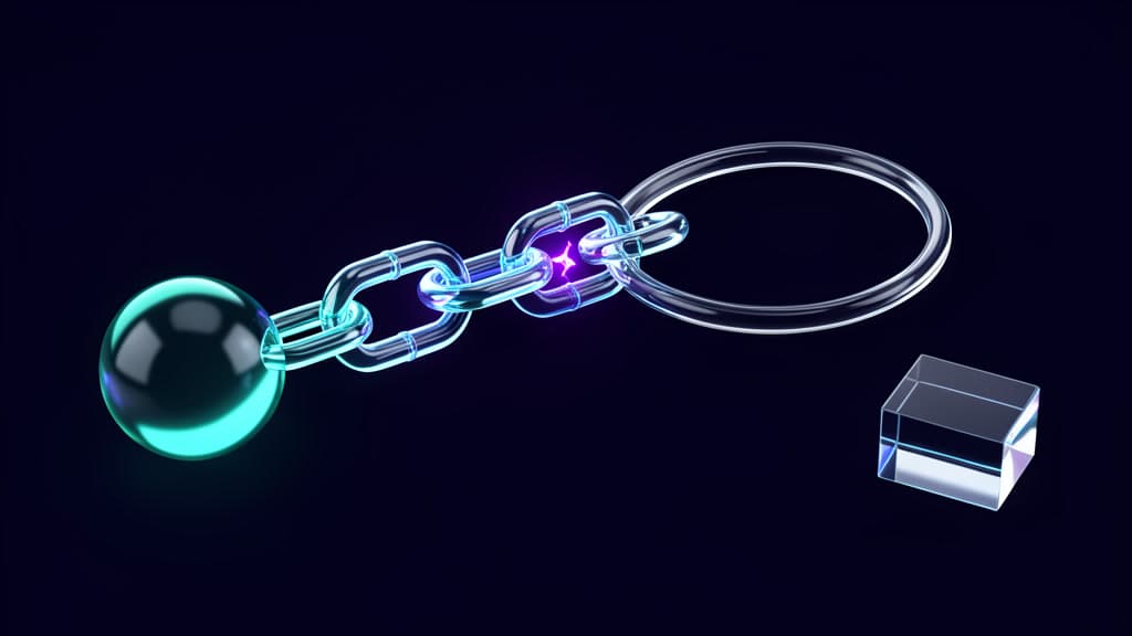 Cool-toned glass audit-chain rehearsal lane with agent action capsules, a fault pulse, verification gate, and tamper-test block.