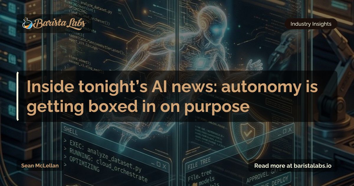 Inside tonight’s AI news: autonomy is getting boxed in on purpose